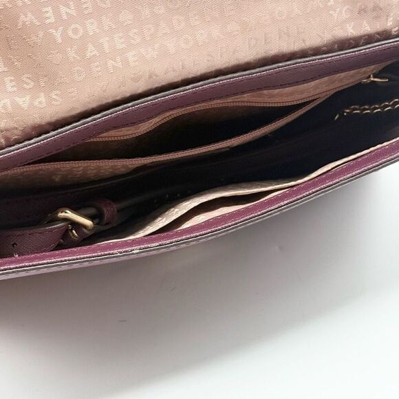 Kate Spade Laurel Way Haircalf Deep Plum Leather Shoulder Crossbody Bag NWOT - Picture 5 of 11